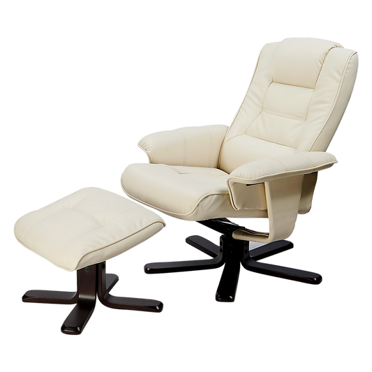 PU Leather Massage Chair Recliner Ottoman Lounge Remote