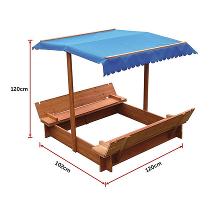 Kids Wooden Toy Sandpit with Canopy