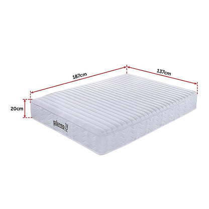 Palermo Contour 20cm Encased Coil Double Mattress CertiPUR-US Certified Foam