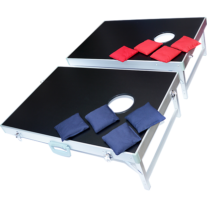 Bean Bag Toss Cornhole Game Set Aluminium Frame Portable Design