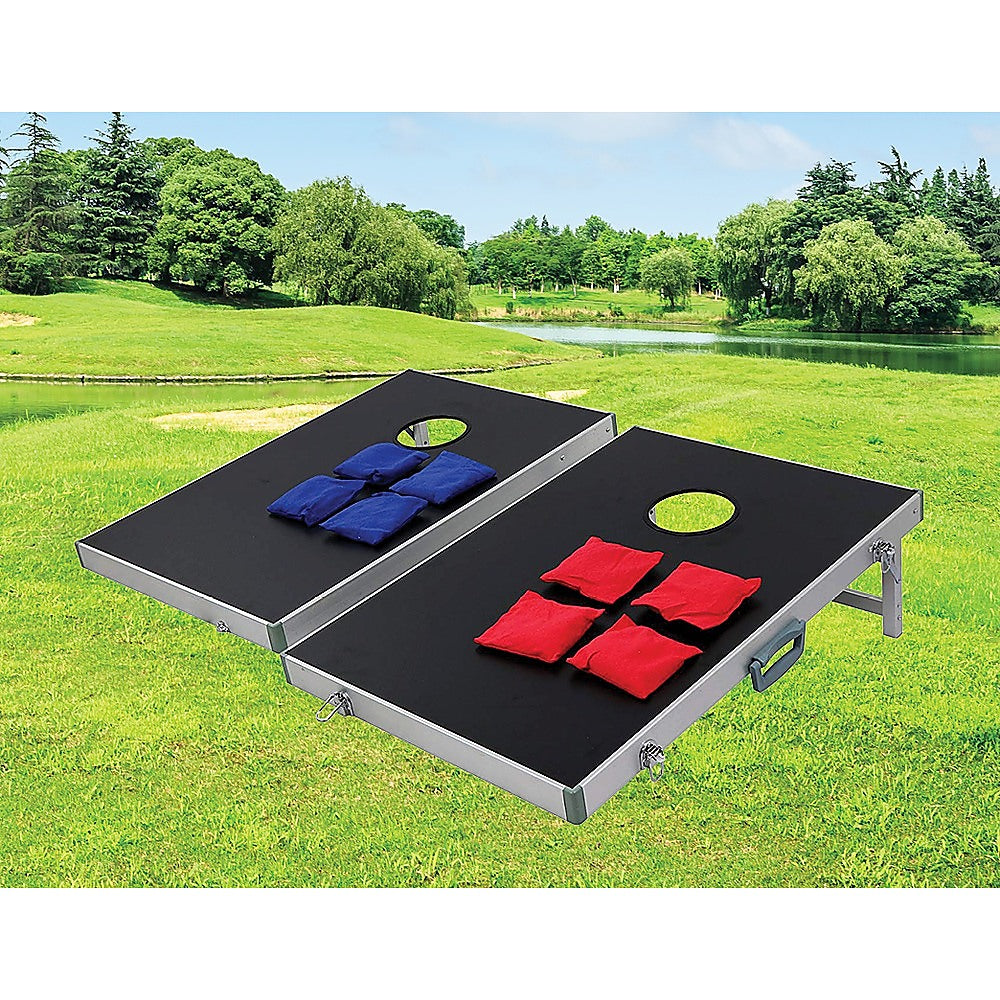 Bean Bag Toss Cornhole Game Set Aluminium Frame Portable Design