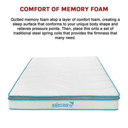 Palermo Double 20cm Memory Foam and Innerspring Hybrid Mattress