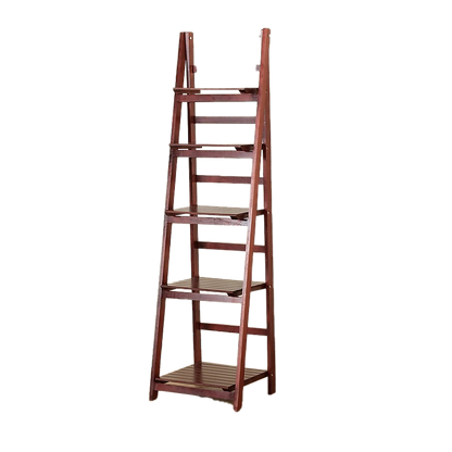 5 Tier Wooden Ladder Shelf Stand Storage Book Shelves Shelving Display Rack