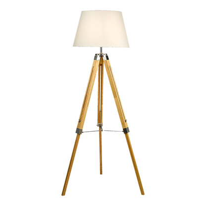 Modern Floor Lamp Wood Tripod Home Bedroom Reading Light 145cm