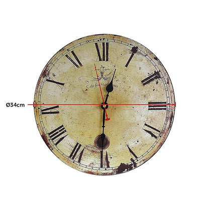 Large Vintage Wall Clock Kitchen Office Retro Timepiece