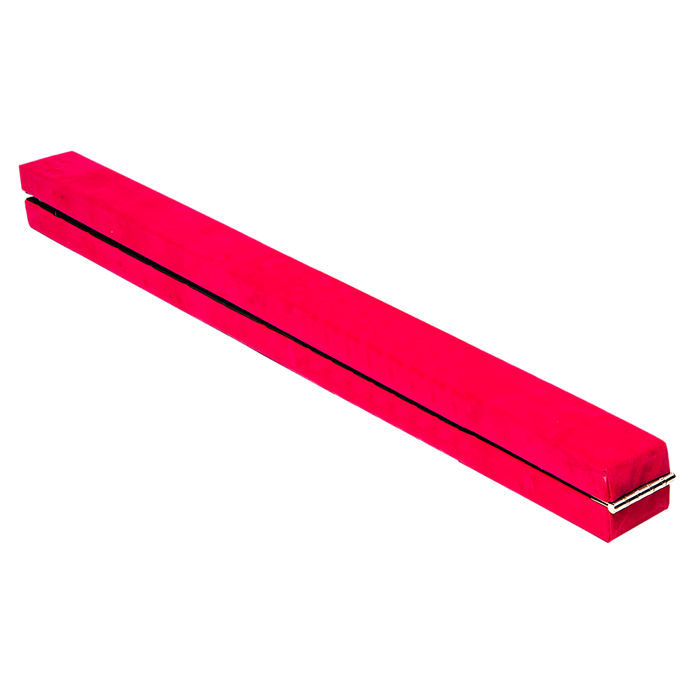 2.4m (8FT) Gymnastics Folding Balance Beam Pink Synthetic Suede