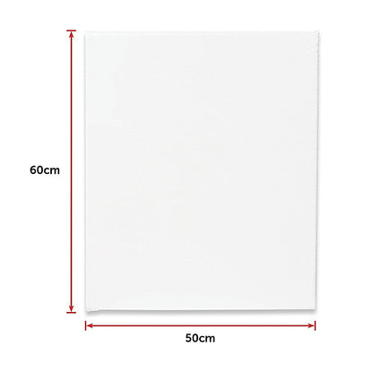 5 pack of 50x60cm Artist Blank Stretched Canvas Canvases Art Large White Range Oil Acrylic Wood