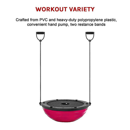 Yoga Balance Trainer Exercise Ball for Arm, Leg, Core Workout with Pump, 2 Resistance Bands