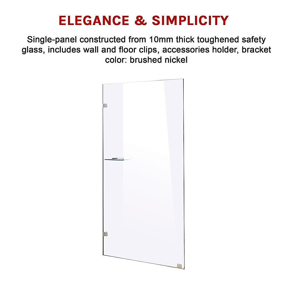 900 x 2000mm Frameless 10mm Safety Glass Shower Screen