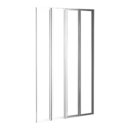 4 Fold Chrome Folding Bath Shower Screen Door Panel 1000 x 1400mm