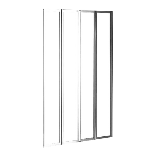 4 Fold Chrome Folding Bath Shower Screen Door Panel 1000 x 1400mm