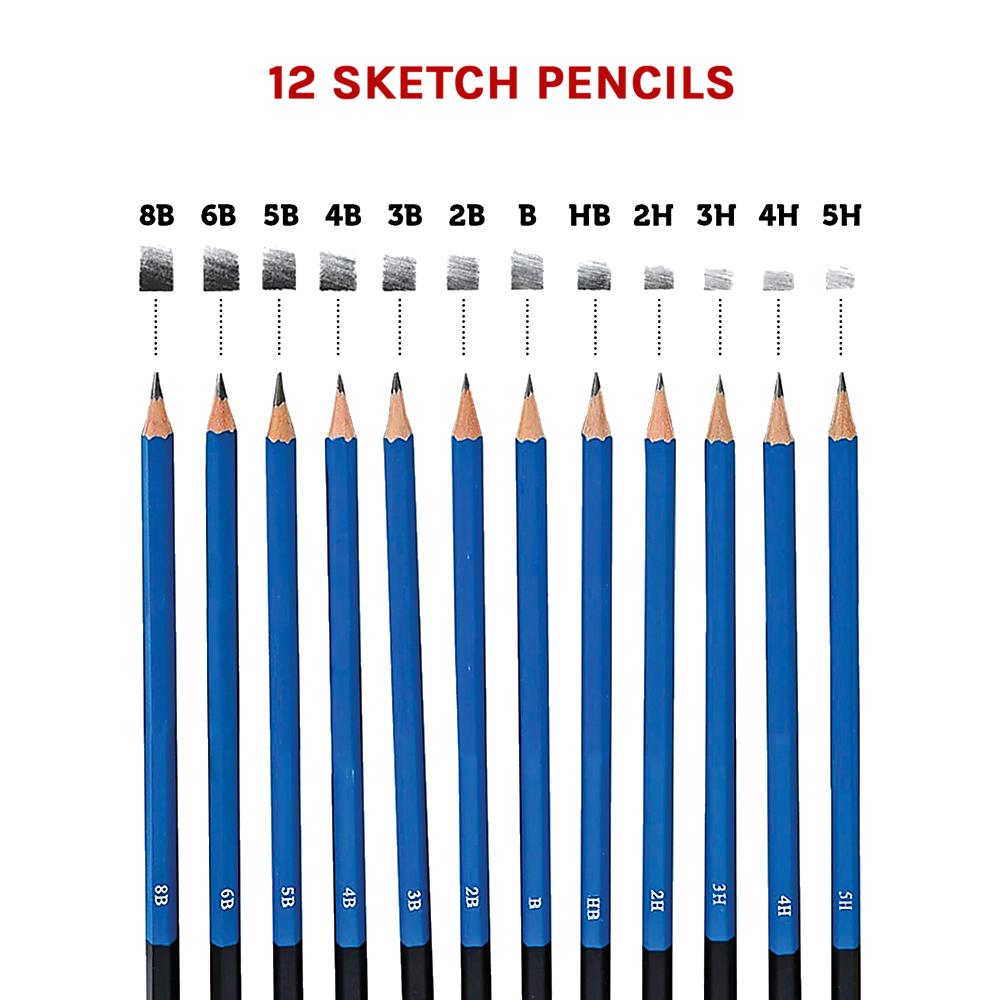 Art Sketch Pencils Oil Drawing Colouring Graphite Charcoal Pencil Set 72pcs/set