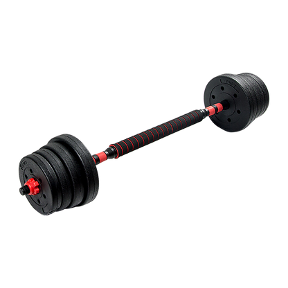 30kg Adjustable Rubber Dumbbell Set Barbell Home GYM Exercise Weights