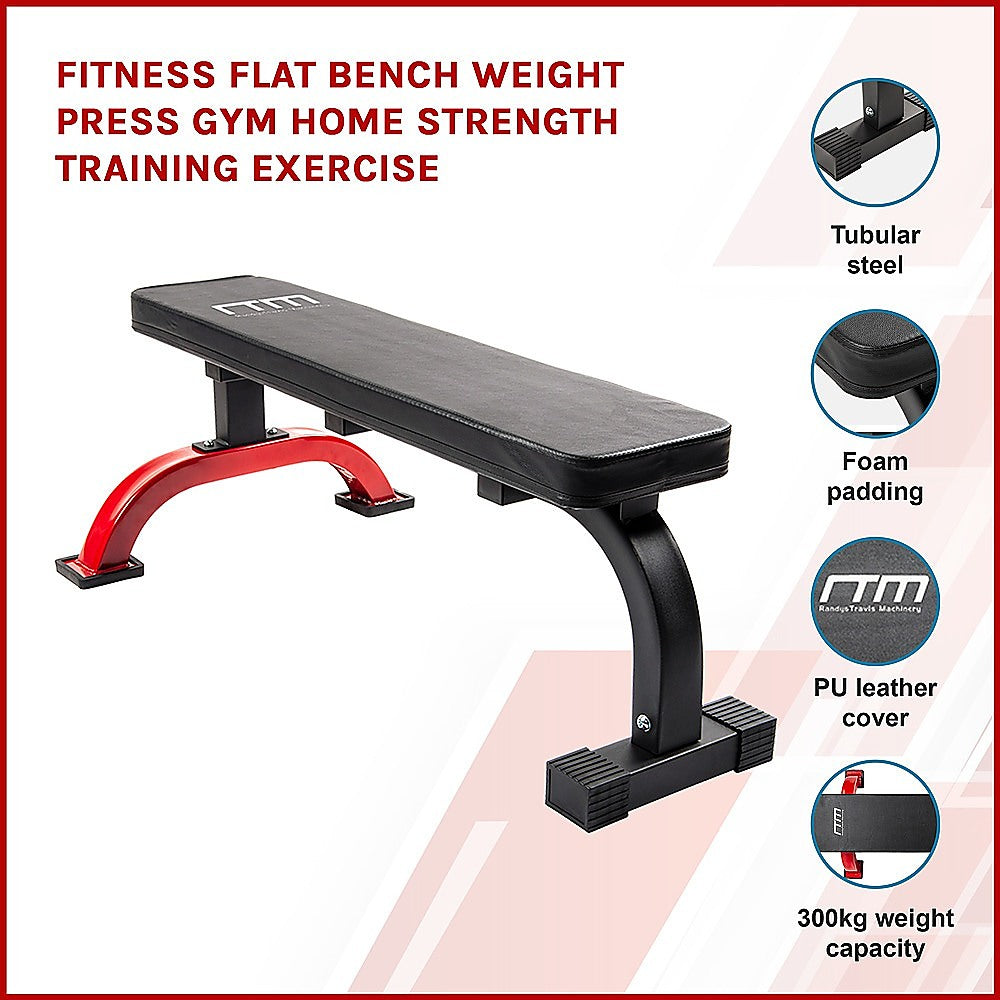 Fitness Flat Bench Weight Press Gym Home Strength Training Exercise