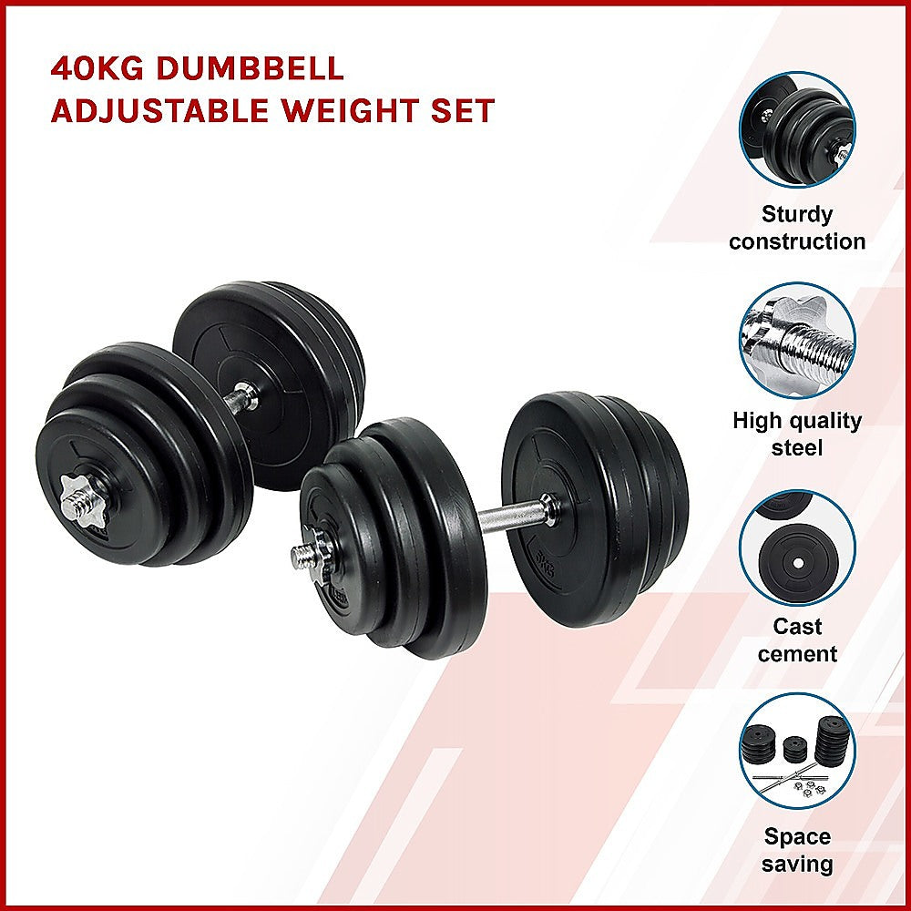 40KG Dumbbell Adjustable Weight Set