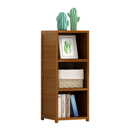 Bamboo Adjustable Shelf Bookcase Display Storage Rack Stand Livingroom Bedroom