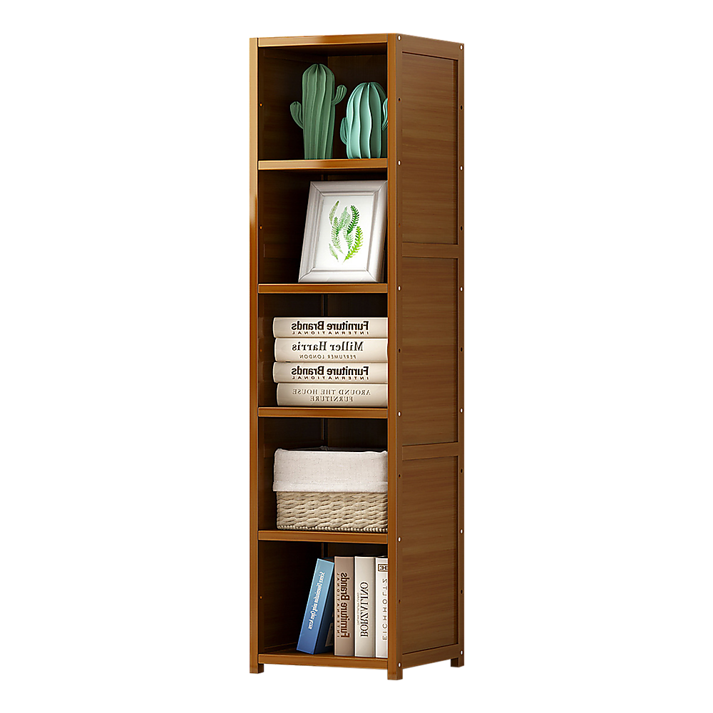 Bamboo Shelf Bookcase Display Storage Rack Stand Livingroom Bedroom