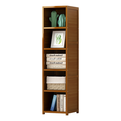 Bamboo Shelf Bookcase Display Storage Rack Stand Livingroom Bedroom