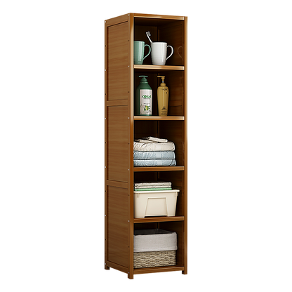 Bamboo Shelf Bookcase Display Storage Rack Stand Livingroom Bedroom