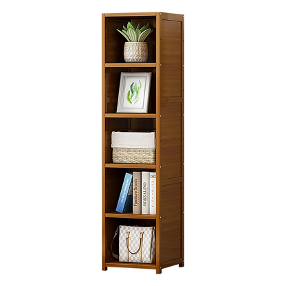 Bamboo Shelf Bookcase Display Storage Rack Stand Livingroom Bedroom