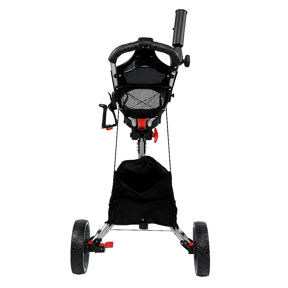 Golf Club Buggy Trolley Cart Compact Foldable 3 Wheel