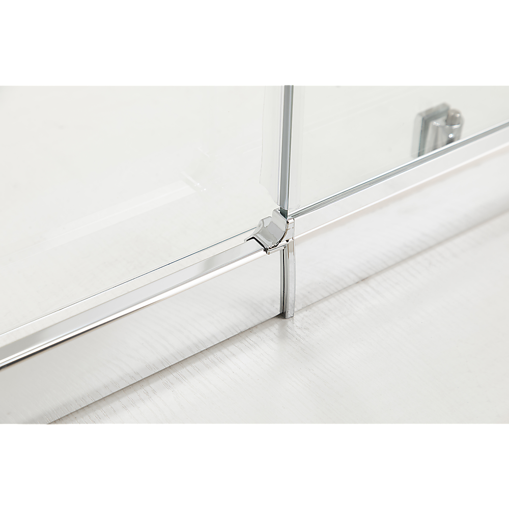 Adjustable 1300x800mm Single Door Corner Sliding Glass Shower Screen in Chrome