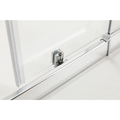 Adjustable 1300x800mm Single Door Corner Sliding Glass Shower Screen in Chrome