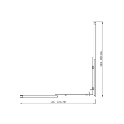 Adjustable 1100x1100mm Double Sliding Door Glass Shower Screen in Chrome