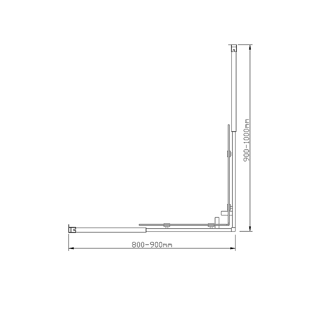 Adjustable 900x1000mm Double Sliding Door Glass Shower Screen in Chrome