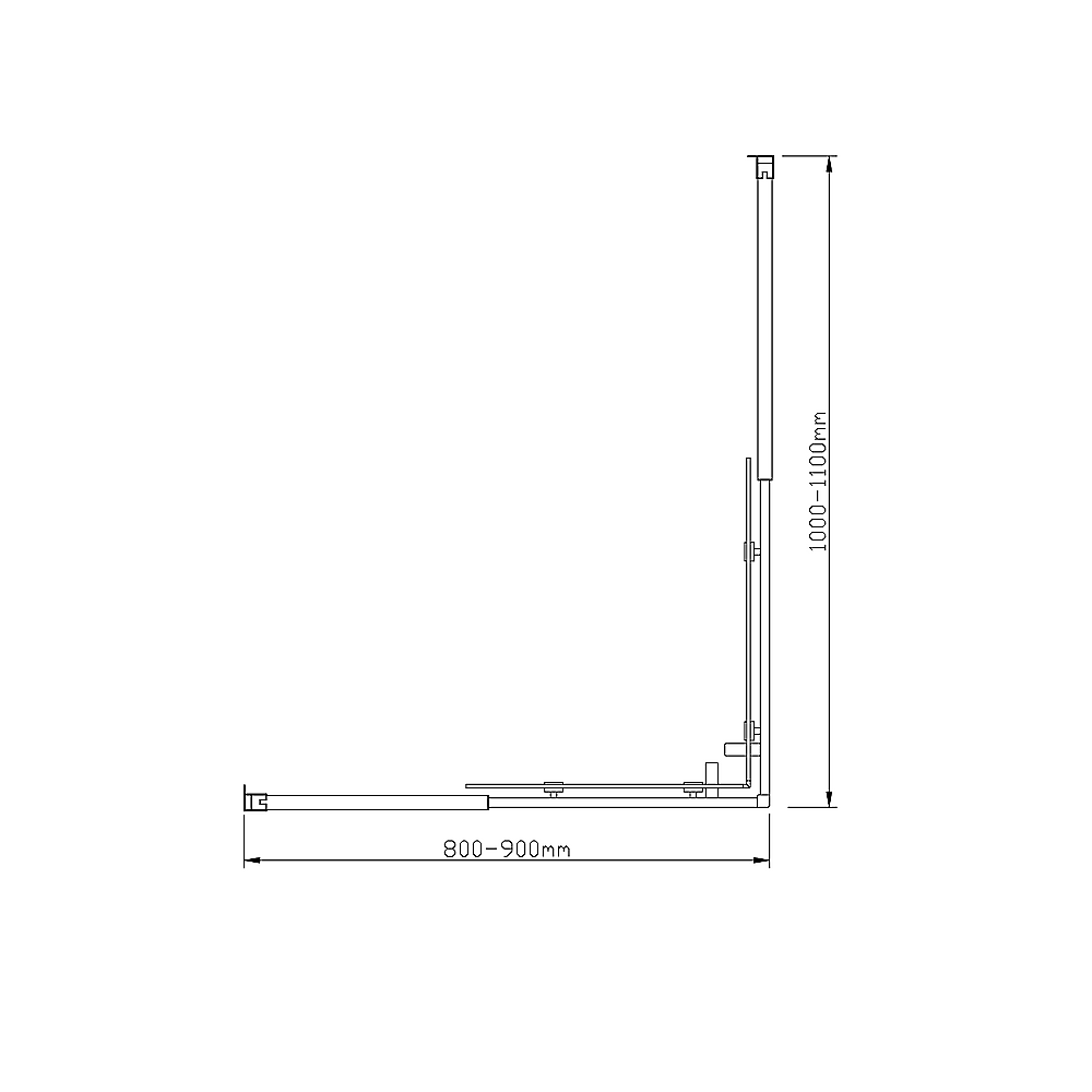 Adjustable 900x1100mm Double Sliding Door Glass Shower Screen in Chrome