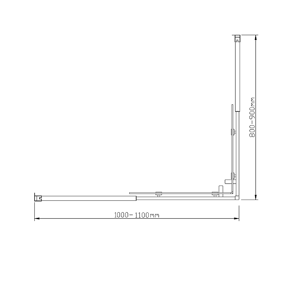 Adjustable 1100x900mm Double Sliding Door Glass Shower Screen in Chrome