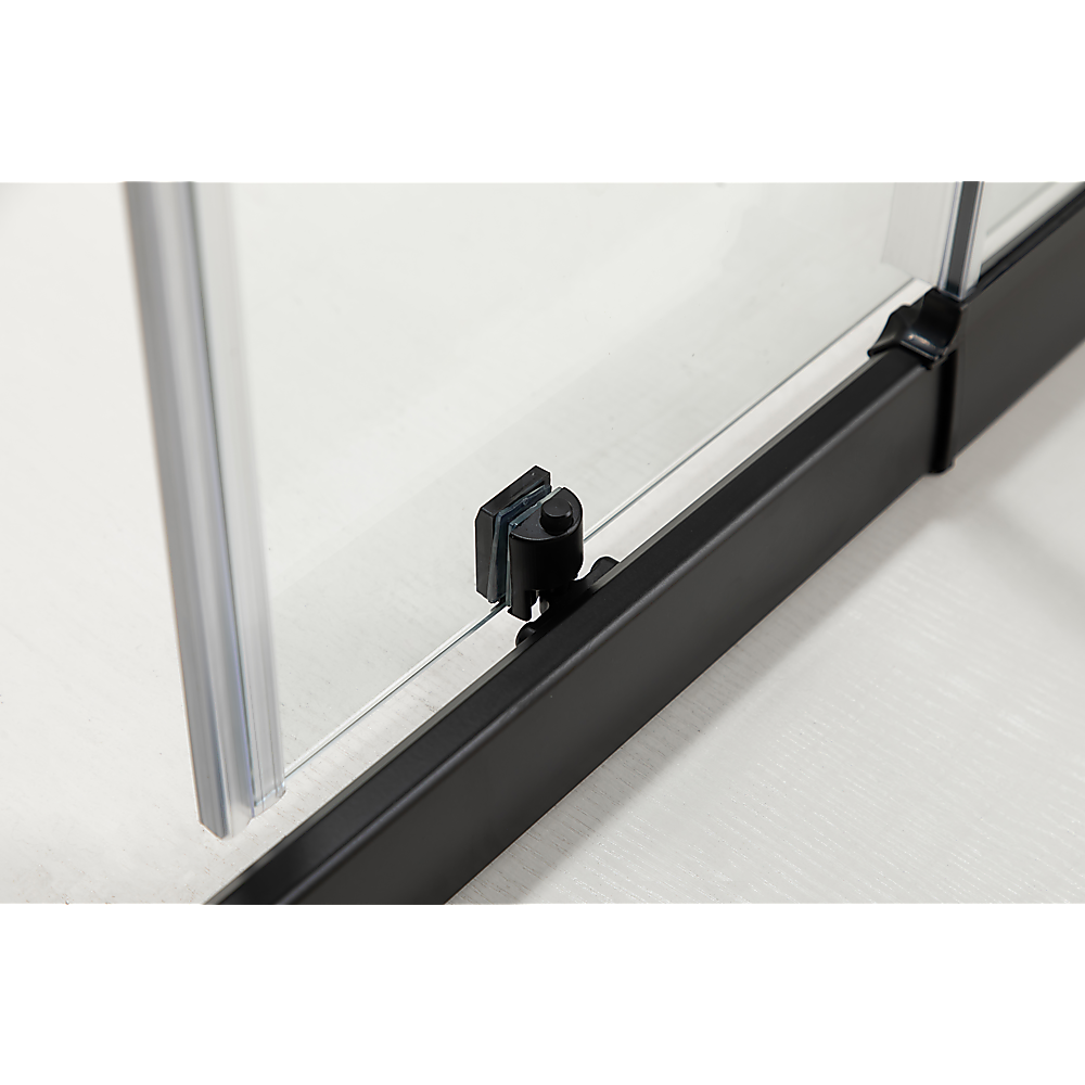 Adjustable 1000x1100mm Double Sliding Door Glass Shower Screen in Black