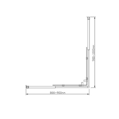 Adjustable 900x1000mm Double Sliding Door Glass Shower Screen in Black