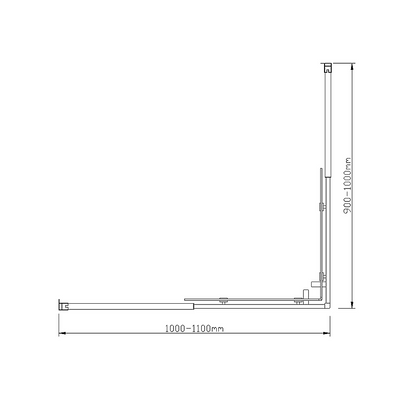 Adjustable 1100x1000mm Double Sliding Door Glass Shower Screen in Black