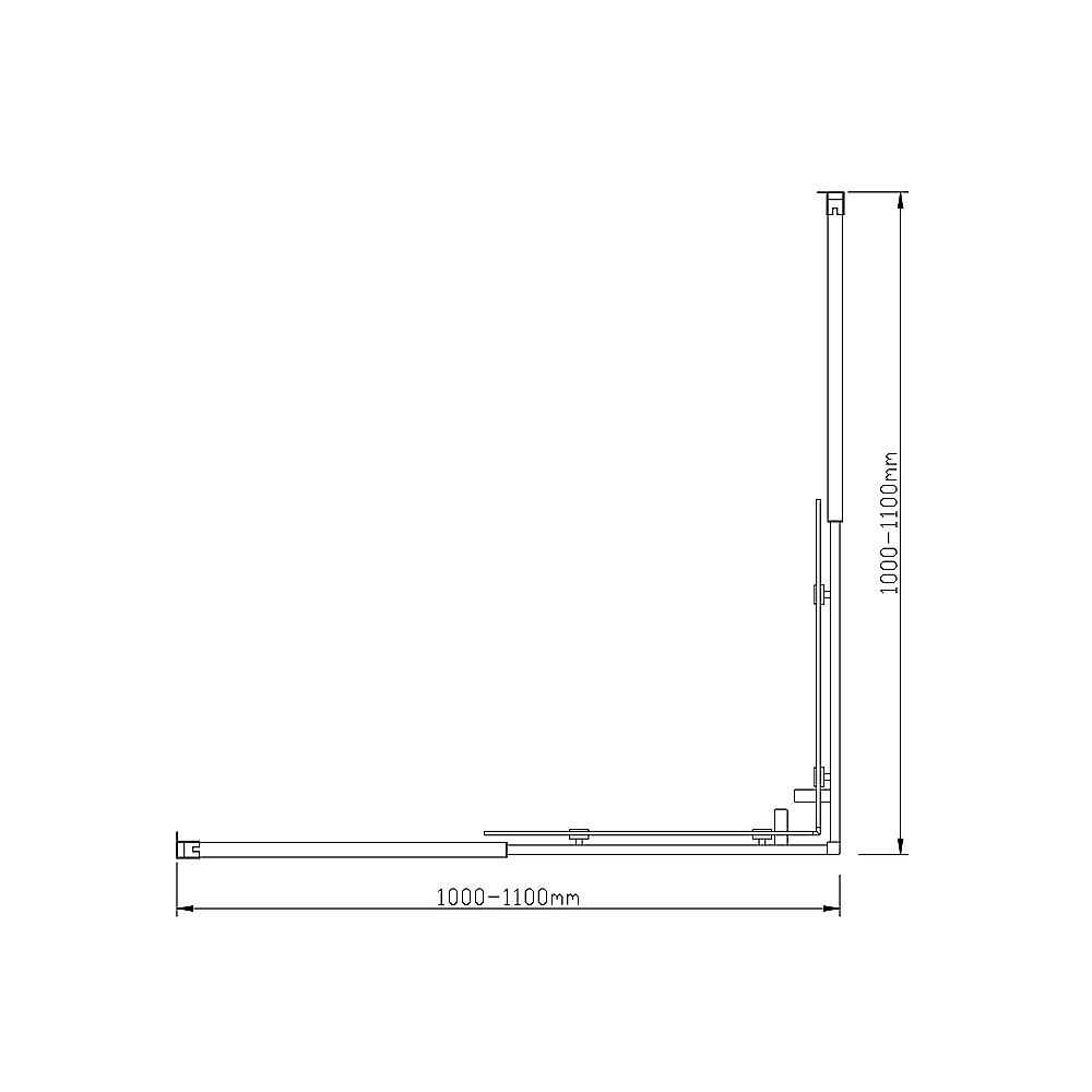 Adjustable 1100x1100mm Double Sliding Door Glass Shower Screen in Black