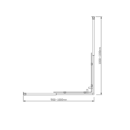 Adjustable 1000x1100mm Double Sliding Door Glass Shower Screen in Gold