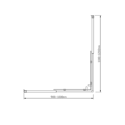 Adjustable 1000x1200mm Double Sliding Door Glass Shower Screen in Gold