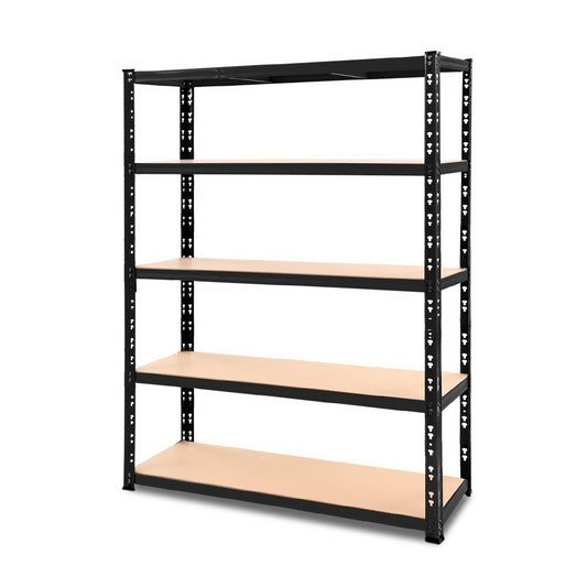 Giantz 1.8M Warehouse Racking Shelving Storage Shelf Garage Shelves Rack Steel Black