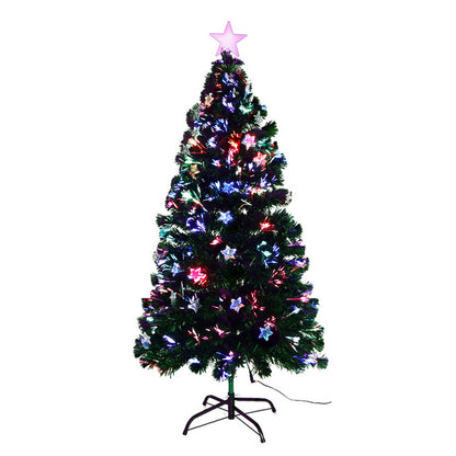 Jingle Jollys 1.2m Christmas Tree Optic Fibre LED Xmas tree Multi Colour