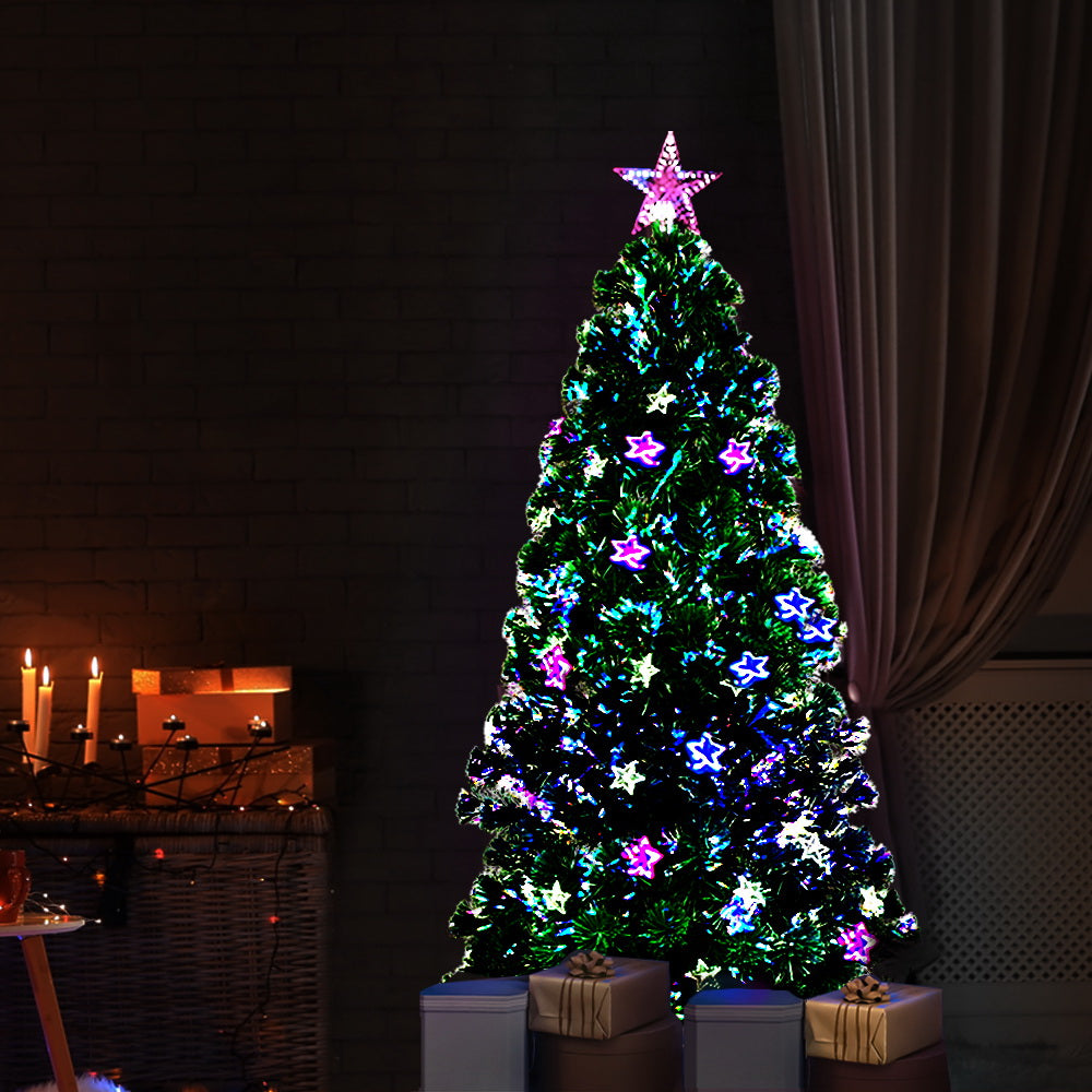 Jingle Jollys 1.5m Christmas Tree Optic Fibre LED Xmas tree Multi Colour