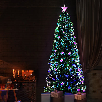 Jingle Jollys 2.1m Christmas Tree Optic Fibre LED Xmas tree Multi Colour