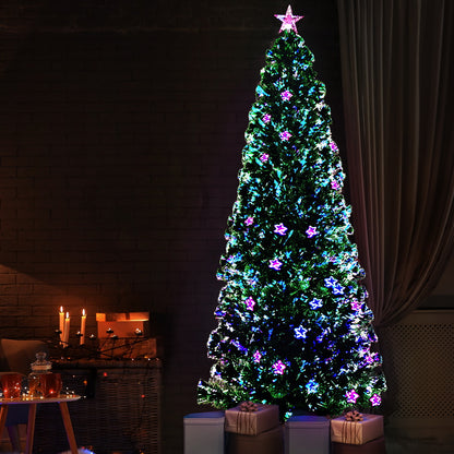 Jingle Jollys 2.4m Christmas Tree Optic Fibre LED Xmas tree Multi Colour