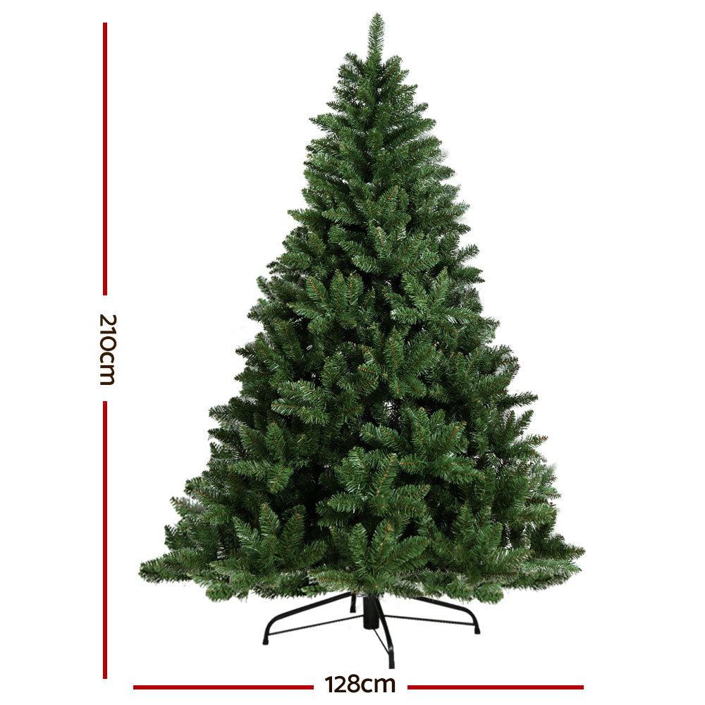 Jingle Jollys Christmas Tree 2.1m Green Xmas Tree Decorations 1000 Tips