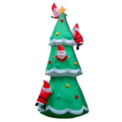 Jingle Jollys Christmas Inflatable Santa Tree 5M Outdoor Xmas Decorations Lights