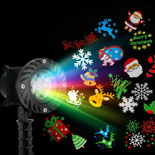 Jingle Jollys Pattern LED Laser Landscape Projector Light Lamp Christmas Party